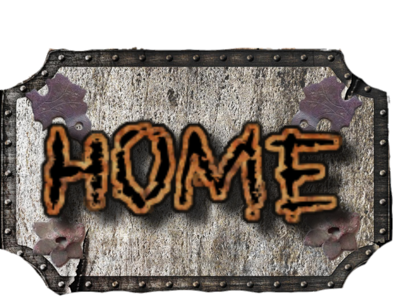 weathered metal home sign