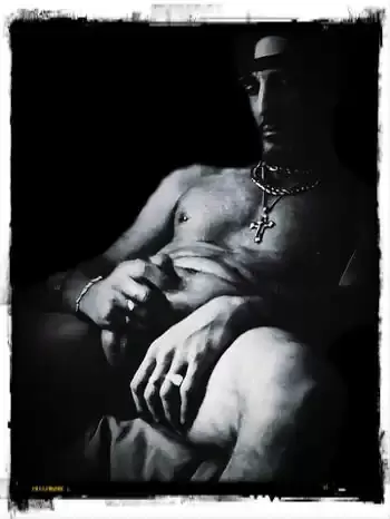 B&W photograph of a man in a seductive pose 11