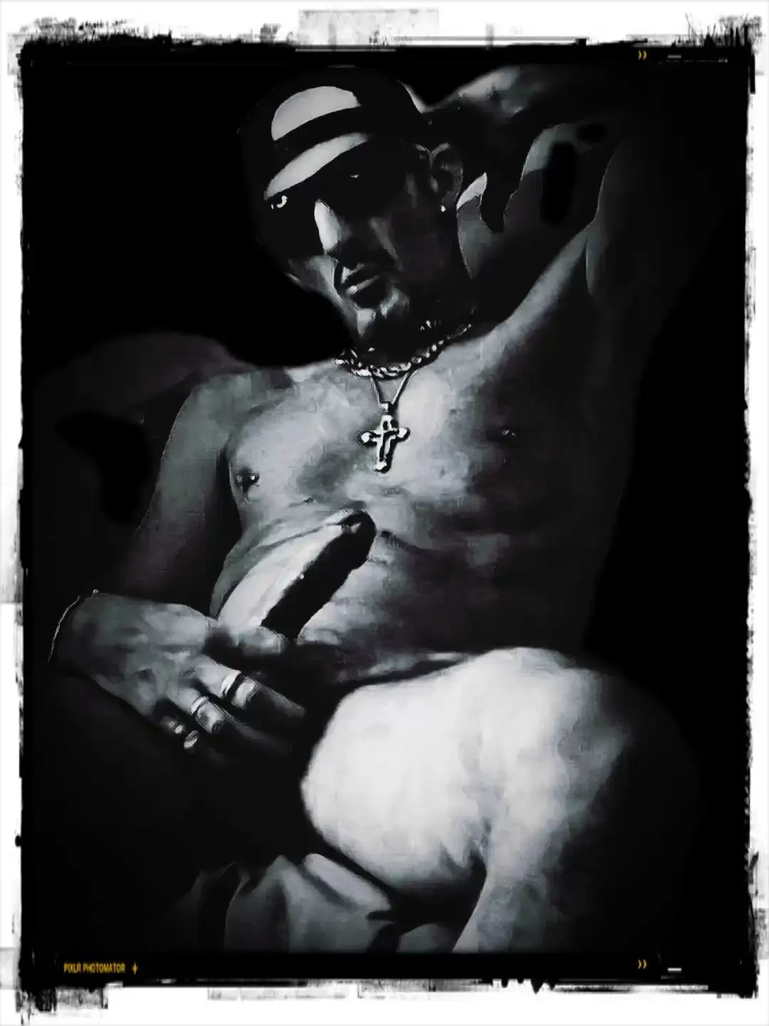B&W photograph of a man in a seductive pose 6