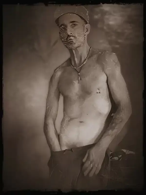 Picture vintage shirtless man