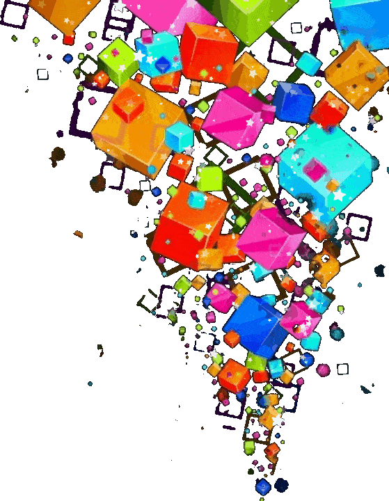 colored cubes bunched together design