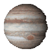 Picture Rotating beige & white striped planet