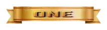 gold banner with 'one'