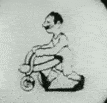 man wheeling his dick on a wheel gif