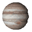 Picture Rotating beige & white striped planet